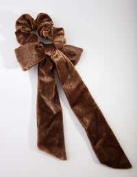 Brown Velvet Scarf Scrunchie - link has visual effect only