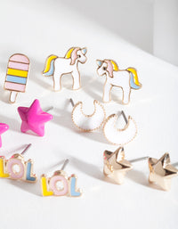 Kids Unicorn Mix Stud Earring 6-Pack - link has visual effect only