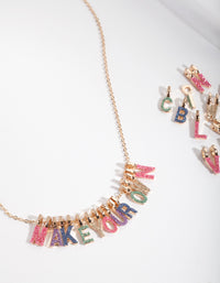 Kids Gold Glitter Make Your Own Necklace - link has visual effect only