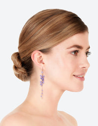 Purple Flower Cluster Drop Earrings - link has visual effect only