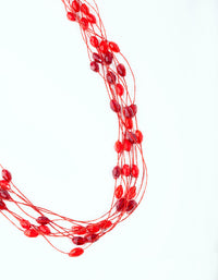 Red Multi-Row Bead Necklace - link has visual effect only