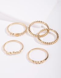 Gold Plated Fine Ring Stack 5-Pack - link has visual effect only