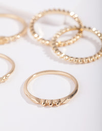 Gold Plated Fine Ring Stack 5-Pack - link has visual effect only