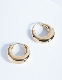 Gold Plated Sterling Silver Thick Huggie Earrings - link has visual effect only