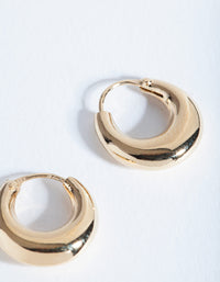 Gold Plated Sterling Silver Thick Huggie Earrings - link has visual effect only