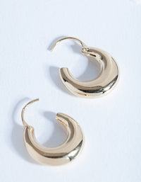 Gold Plated Sterling Silver Thick Huggie Earrings - link has visual effect only