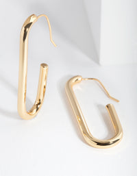 Gold Plated Rectangle Hoop Earrings - link has visual effect only