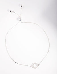 Sterling Silver Open Circle Toggle Bracelet - link has visual effect only