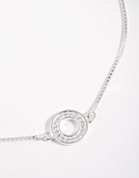 Sterling Silver Open Circle Toggle Bracelet - link has visual effect only