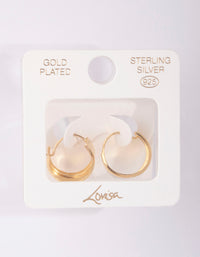 Gold Plated Sterling Silver Chunky Hoop Earrings - link has visual effect only