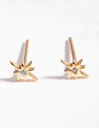 Gold Plated Sterling Silver Cubic Zirconia Starburst Earrings - link has visual effect only