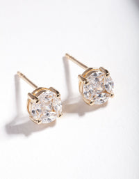 Gold Plated Sterling Silver Multi Cubic Zirconia Stone Stud Earrings - link has visual effect only