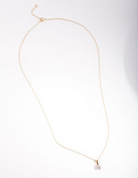 Gold Plated Sterling Silver Cubic Zirconia 1/2 Carat Bale Necklace - link has visual effect only