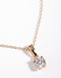 Gold Plated Sterling Silver Cubic Zirconia 1/2 Carat Bale Necklace - link has visual effect only