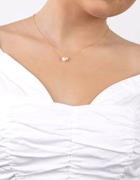 Gold Plated Sterling Silver Double Freshwater Pearl Necklace - link has visual effect only