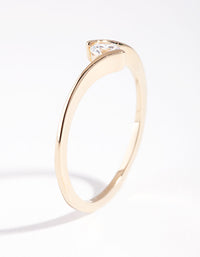 Gold Plated Sterling Silver Cubic Zirconia Twist Ring - link has visual effect only