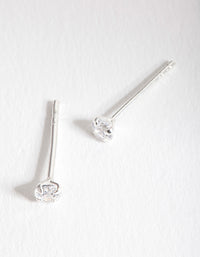 Sterling Silver Baby Carat Cubic Zirconia Stud Earrings - link has visual effect only