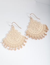 Gold Filigree Chandelier Fan Drop Earrings - link has visual effect only