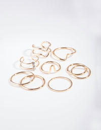 Gold Multi Band Ring 8-Pack - link has visual effect only