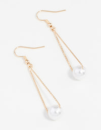 Gold Pearl Textured Cut-Out Earrings - link has visual effect only