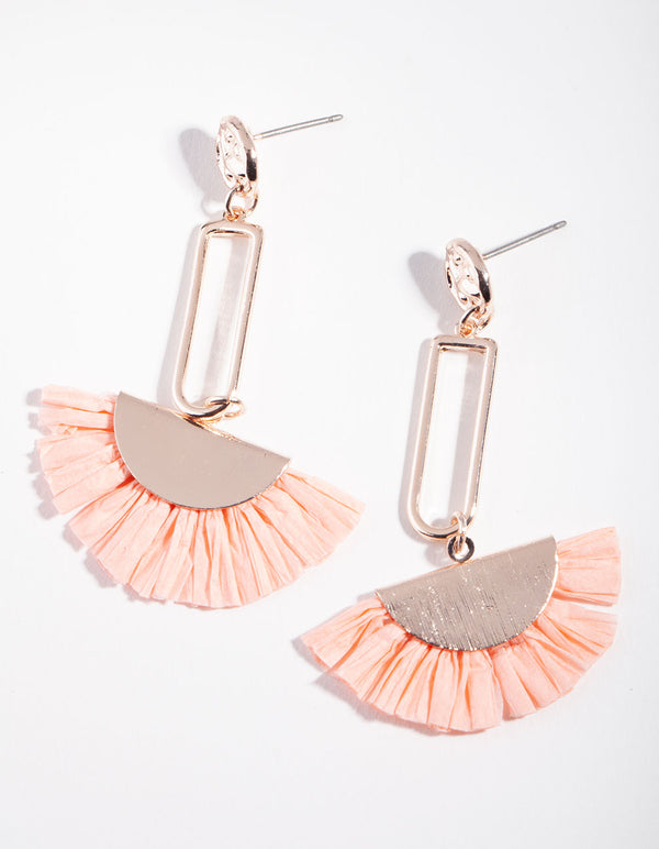 Rose Gold Molten Fan Drop Earrings