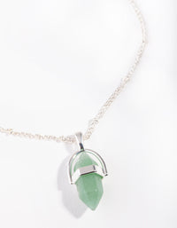 Silver Small Shard Jade Stone Necklace - link has visual effect only