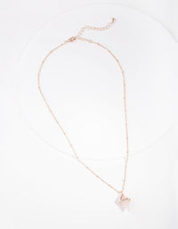 Rose Gold Encased Rose Quartz Stone Necklace - link has visual effect only