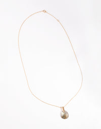 Gold Plated Sterling Silver Faceted Labradorite Pendant Necklace - link has visual effect only