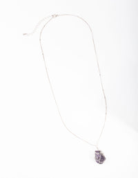 Silver Wire Wrapped Amethyst Necklace - link has visual effect only