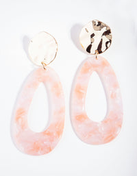 Gold Hammered Acrylic Drop Earrings - link has visual effect only