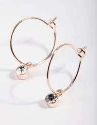 Rose Gold Mini Crystal Hoop Earrings - link has visual effect only