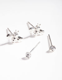 Sterling Silver Diamante Bee Stud Earring Pack - link has visual effect only