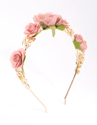 Pink Rose Headband - link has visual effect only