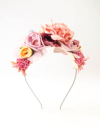 Multicoloured Flower Fabric Headband - link has visual effect only