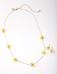 Kids Flower Cluster Necklace & Earrings Set - link has visual effect only