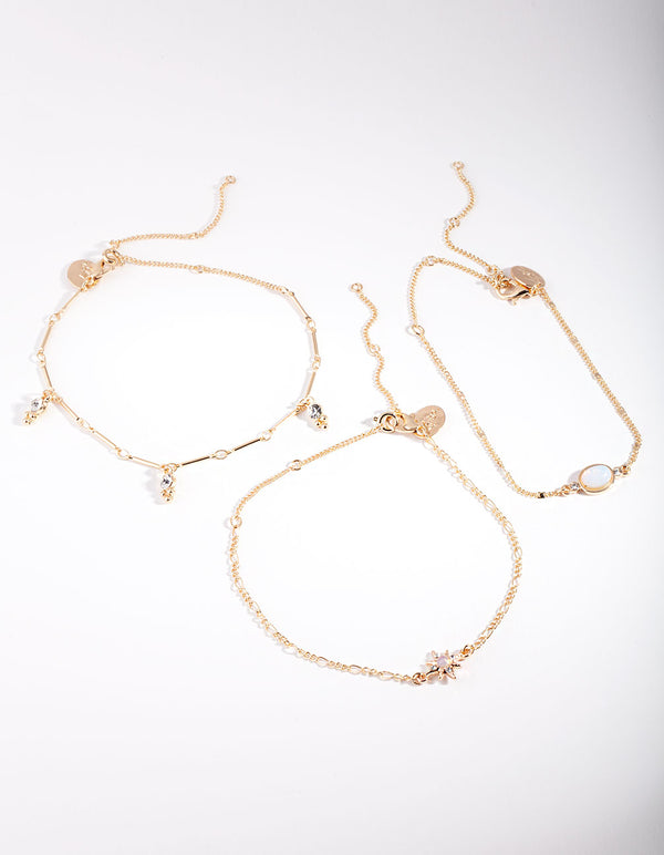 Gold Celestial Star Bracelet & Anklet Pack