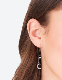 Silver Front Back Moon Earrings - link has visual effect only