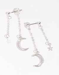 Silver Front Back Moon Earrings - link has visual effect only