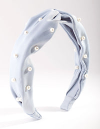 Blue Fabric Pearl Headband - link has visual effect only