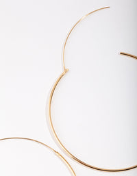 Gold Plated Sterling Silver 60mm Plain Hoop Earrings - link has visual effect only