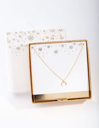 Gold Plated Sterling Silver Micro Crescent Moon Necklace - link has visual effect only