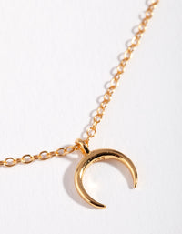 Gold Plated Sterling Silver Micro Crescent Moon Necklace - link has visual effect only