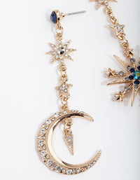 Midnight Gold Mismatch Celestial Earrings - link has visual effect only