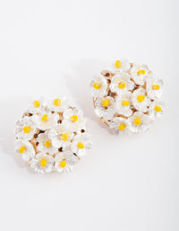 White Daisy Bouquet Stud Earrings - link has visual effect only