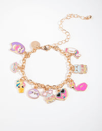 Kids Gold Multi Charm Bracelet - link has visual effect only