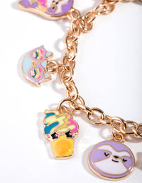 Kids Gold Multi Charm Bracelet - link has visual effect only