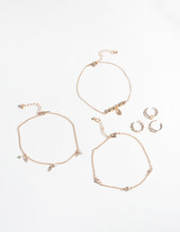 Rose Gold Dainty Toe & Anklet Set - link has visual effect only