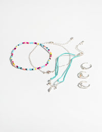 Silver Rainbow Toe & Anklet Set - link has visual effect only