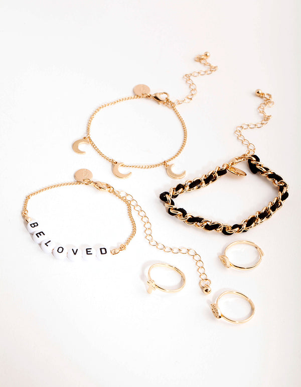 Gold Beloved Toe & Anklet Set