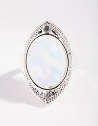 Silver Moonstone Shield Ring - link has visual effect only